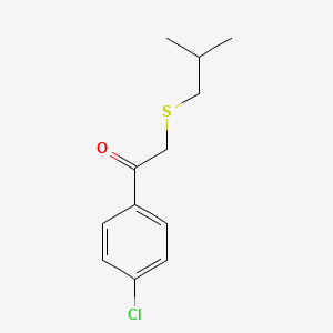 molecular formula C12H15ClOS B13646178 1-(4-Chlorophenyl)-2-(isobutylthio)ethan-1-one 