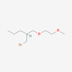 molecular formula C9H19BrO2 B13646210 1-Bromo-2-((2-methoxyethoxy)methyl)pentane 