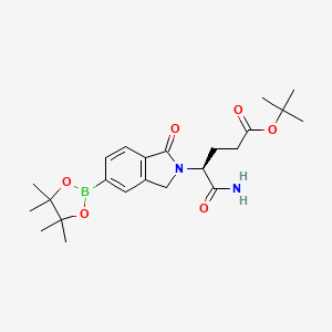 tert-Butyl (S)-5-amino-5-oxo-4-(1-oxo-5-(4,4,5,5-tetramethyl-1,3,2-dioxaborolan-2-yl)isoindolin-2-yl)pentanoate