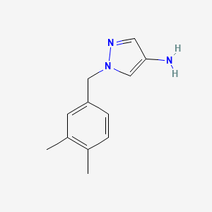 molecular formula C12H15N3 B13646272 1-(3,4-Dimethylbenzyl)-1h-pyrazol-4-amine 