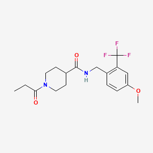 N-[[4-methoxy-2-(trifluoromethyl)phenyl]methyl]-1-propanoylpiperidine-4-carboxamide