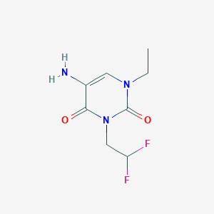 molecular formula C8H11F2N3O2 B13646305 5-Amino-3-(2,2-difluoroethyl)-1-ethylpyrimidine-2,4(1h,3h)-dione 