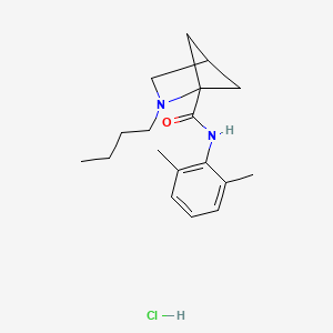 molecular formula C18H27ClN2O B13646335 2-butyl-N-(2,6-dimethylphenyl)-2-azabicyclo[2.1.1]hexane-1-carboxamide hydrochloride 