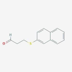 molecular formula C13H12OS B13646358 Propanal, 3-(2-naphthalenylthio)- CAS No. 100752-53-2