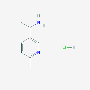 molecular formula C8H13ClN2 B13646365 1-(6-Methylpyridin-3-yl)ethanamine hydrochloride 