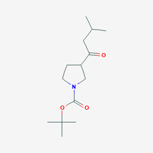 molecular formula C14H25NO3 B13646418 (S)-1-Boc-3-(3-methylbutanoyl)pyrrolidine 