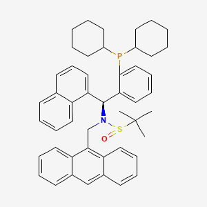 (R)-N-(Anthracen-9-ylmethyl)-N-((S)-(2-(dicyclohexylphosphanyl)phenyl)(naphthalen-1-yl)methyl)-2-methylpropane-2-sulfinamide