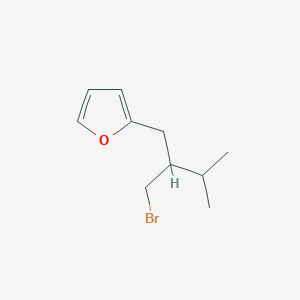 2-(2-(Bromomethyl)-3-methylbutyl)furan