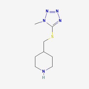 molecular formula C8H15N5S B13646465 4-(((1-Methyl-1h-tetrazol-5-yl)thio)methyl)piperidine 