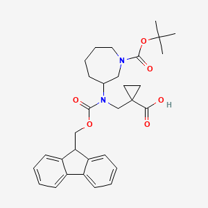 1-[({1-[(tert-butoxy)carbonyl]azepan-3-yl}({[(9H-fluoren-9-yl)methoxy]carbonyl})amino)methyl]cyclopropane-1-carboxylicacid