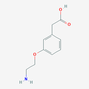 molecular formula C10H13NO3 B13646529 2-(3-(2-Aminoethoxy)phenyl)acetic acid 