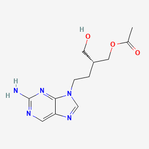 molecular formula C12H17N5O3 B13646537 (R)-4-(2-Amino-9H-purin-9-yl)-2-(hydroxymethyl)butyl acetate 