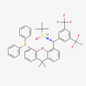 (R)-N-((R)-(3,5-Bis(trifluoromethyl)phenyl)(5-(diphenylphosphanyl)-9,9-dimethyl-9H-xanthen-4-yl)methyl)-2-methylpropane-2-sulfinamide