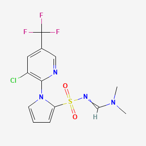 molecular formula C13H12ClF3N4O2S B1364660 N'-[1-[3-Chloro-5-(trifluoromethyl)pyridin-2-yl]pyrrol-2-yl]sulfonyl-N,N-dimethylmethanimidamide 