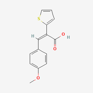 molecular formula C14H12O3S B13646626 3-(4-Methoxyphenyl)-2-(thiophen-2-yl)prop-2-enoic acid 