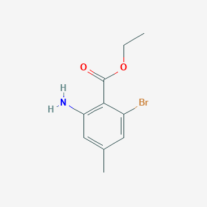 molecular formula C10H12BrNO2 B13646636 Ethyl 2-amino-6-bromo-4-methylbenzoate 