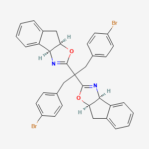 molecular formula C35H28Br2N2O2 B13646658 (3aS,3a'S,8aR,8a'R)-2,2'-(1,3-Bis(4-bromophenyl)propane-2,2-diyl)bis(3a,8a-dihydro-8H-indeno[1,2-d]oxazole) 