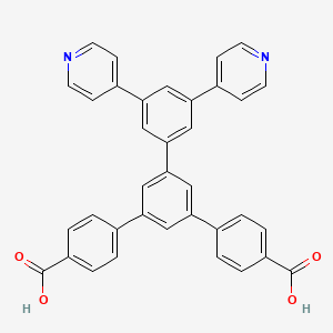 molecular formula C36H24N2O4 B13646660 4-[3-(4-carboxyphenyl)-5-(3,5-dipyridin-4-ylphenyl)phenyl]benzoic acid 