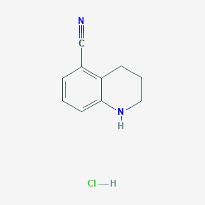 molecular formula C10H11ClN2 B13646706 1,2,3,4-Tetrahydroquinoline-5-carbonitrile hydrochloride 