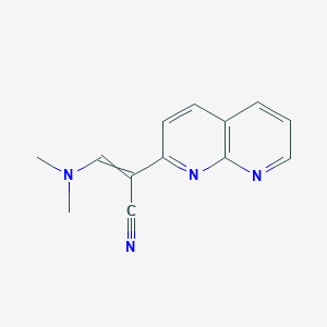 B13646723 1,8-Naphthyridine-2-acetonitrile, I+/--[(dimethylamino)methylene]- CAS No. 1381952-89-1