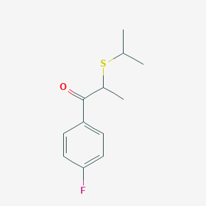 molecular formula C12H15FOS B13646771 1-(4-Fluorophenyl)-2-(isopropylthio)propan-1-one 