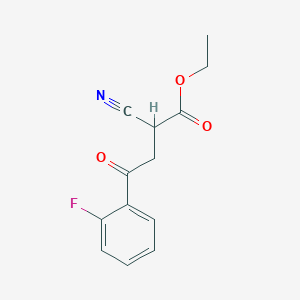 molecular formula C13H12FNO3 B13646777 Ethyl 2-cyano-4-(2-fluorophenyl)-4-oxobutanoate 