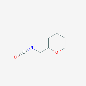 molecular formula C7H11NO2 B13646779 2-(Isocyanatomethyl)oxane 