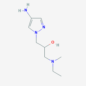 molecular formula C9H18N4O B13646783 1-(4-Amino-1h-pyrazol-1-yl)-3-(ethyl(methyl)amino)propan-2-ol 