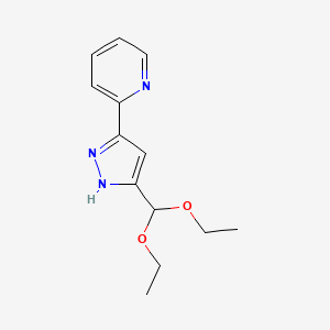 molecular formula C13H17N3O2 B13646789 2-[3-(diethoxymethyl)-1H-pyrazol-5-yl]pyridine 