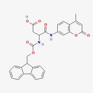 molecular formula C29H24N2O7 B13646816 (3S)-3-({[(9H-fluoren-9-yl)methoxy]carbonyl}amino)-3-[(4-methyl-2-oxo-2H-chromen-7-yl)carbamoyl]propanoic acid 