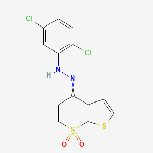 2,5-dichloro-N-[(7,7-dioxo-5,6-dihydrothieno[2,3-b]thiopyran-4-ylidene)amino]aniline