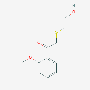 molecular formula C11H14O3S B13646851 2-((2-Hydroxyethyl)thio)-1-(2-methoxyphenyl)ethan-1-one 