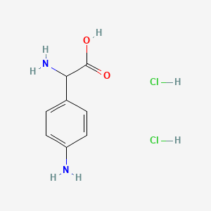 molecular formula C8H12Cl2N2O2 B13646891 2-Amino-2-(4-aminophenyl)acetic acid;dihydrochloride 