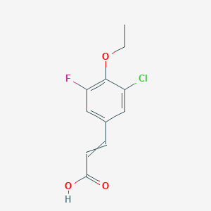 molecular formula C11H10ClFO3 B13646894 3-(3-Chloro-4-ethoxy-5-fluorophenyl)acrylic acid 