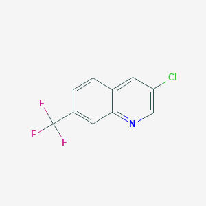 molecular formula C10H5ClF3N B13646908 3-Chloro-7-(trifluoromethyl)quinoline 