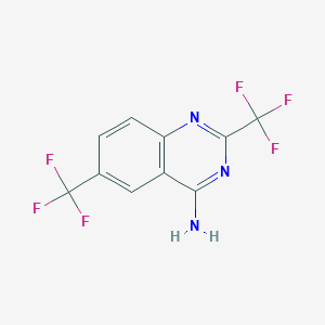 molecular formula C10H5F6N3 B13646916 2,6-Bis(trifluoromethyl)quinazolin-4-amine 