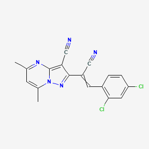 2-[1-Cyano-2-(2,4-dichlorophenyl)ethenyl]-5,7-dimethylpyrazolo[1,5-a]pyrimidine-3-carbonitrile