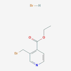 molecular formula C9H11Br2NO2 B13646984 Ethyl 3-(bromomethyl)isonicotinate hydrobromide 