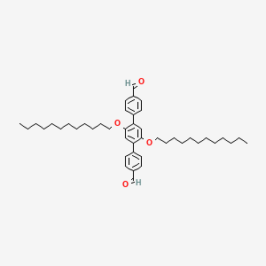 molecular formula C44H62O4 B13646989 4-[2,5-didodecoxy-4-(4-formylphenyl)phenyl]benzaldehyde 