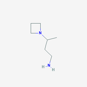 molecular formula C7H16N2 B13647000 3-(Azetidin-1-yl)butan-1-amine 