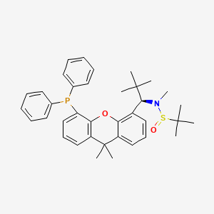 molecular formula C37H44NO2PS B13647047 (R)-N-((R)-1-(5-(Diphenylphosphanyl)-9,9-dimethyl-9H-xanthen-4-yl)-2,2-dimethylpropyl)-N,2-dimethylpropane-2-sulfinamide 