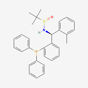 (R)-N-((S)-(2-(Diphenylphosphaneyl)phenyl)(o-tolyl)methyl)-2-methylpropane-2-sulfinamide