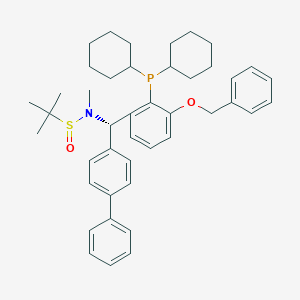 (R)-N-((S)-[1,1'-Biphenyl]-4-yl(3-(benzyloxy)-2-(dicyclohexylphosphanyl)phenyl)methyl)-N,2-dimethylpropane-2-sulfinamide