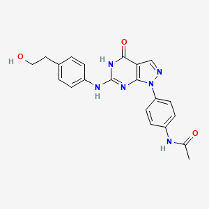 N-[4-(6-{[4-(2-hydroxyethyl)phenyl]amino}-4-oxo-1H,2H,4H-pyrazolo[3,4-d]pyrimidin-1-yl)phenyl]acetamide