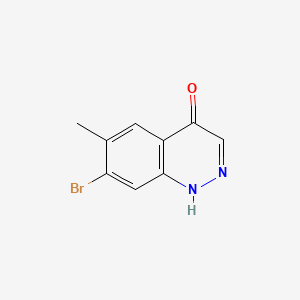 molecular formula C9H7BrN2O B13647186 7-Bromo-6-methyl-1,4-dihydrocinnolin-4-one 