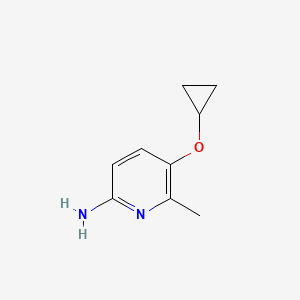 molecular formula C9H12N2O B13647192 5-Cyclopropoxy-6-methylpyridin-2-amine 