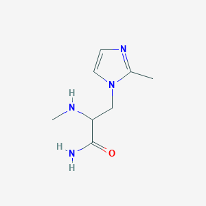 molecular formula C8H14N4O B13647203 3-(2-Methyl-1h-imidazol-1-yl)-2-(methylamino)propanamide 