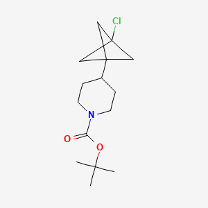 molecular formula C15H24ClNO2 B13647212 Tert-butyl4-{3-chlorobicyclo[1.1.1]pentan-1-yl}piperidine-1-carboxylate 