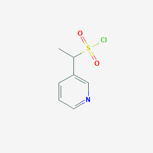 molecular formula C7H8ClNO2S B13647254 1-(Pyridin-3-yl)ethanesulfonyl chloride 