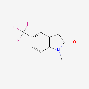 molecular formula C10H8F3NO B13647345 1-Methyl-5-(trifluoromethyl)indolin-2-one 